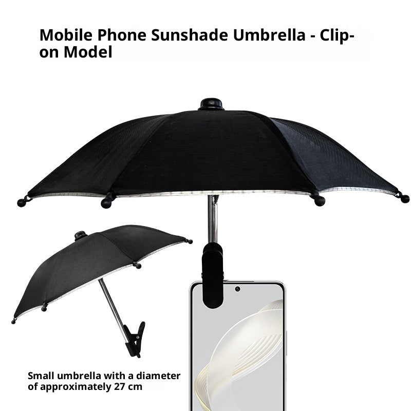 Regenschirm mit Handy-Halterung