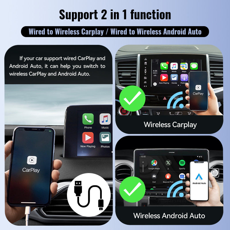 Mini 2-in-1 CarPlay USB Interface Wireless