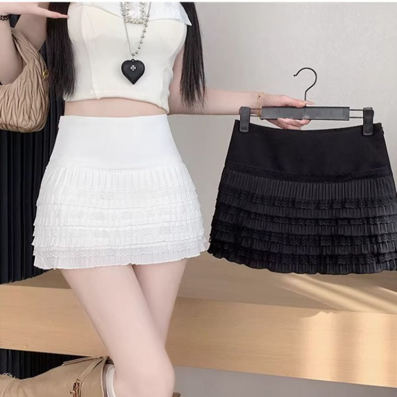 High-Waist Bodycon Jupe mit Stufen