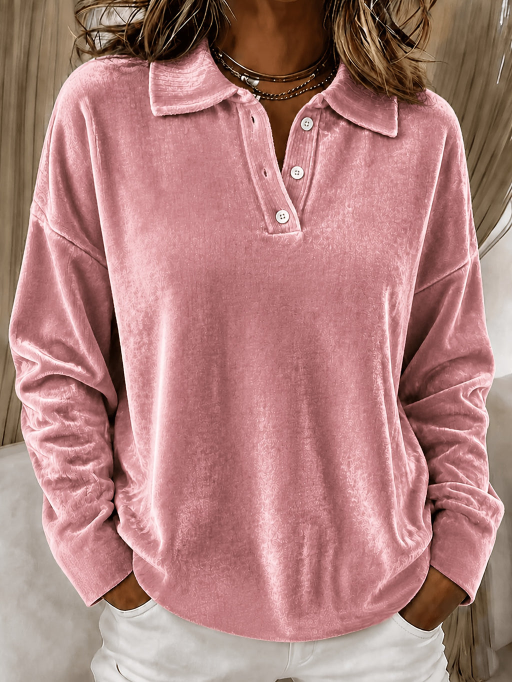 Relaxed Polo-Shirt mit Umschlagkragen