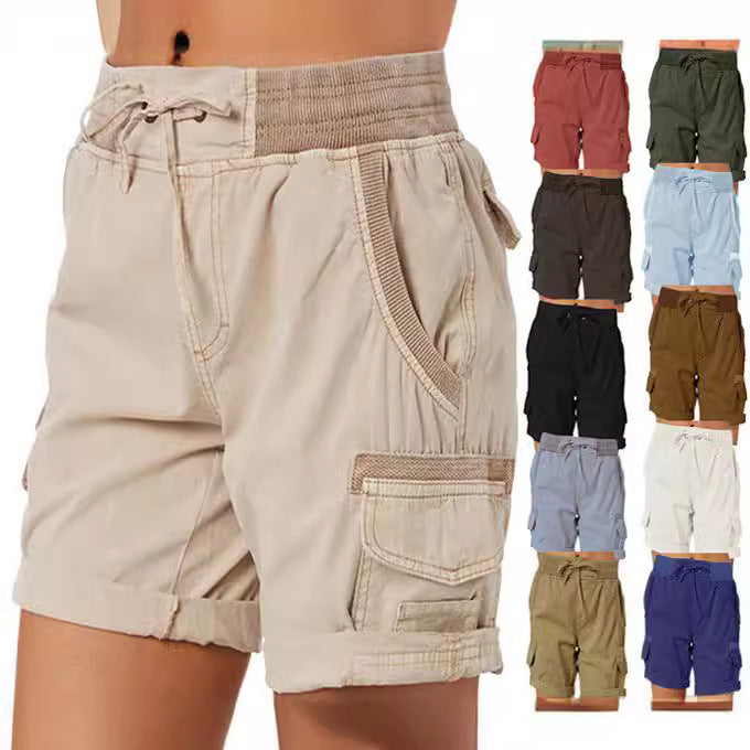 High-Waisted Cargo Shorts für Damen