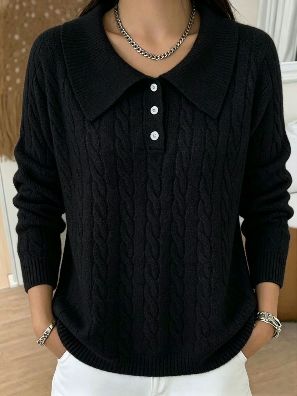 Vintage Pullover mit Jacquard-Strick