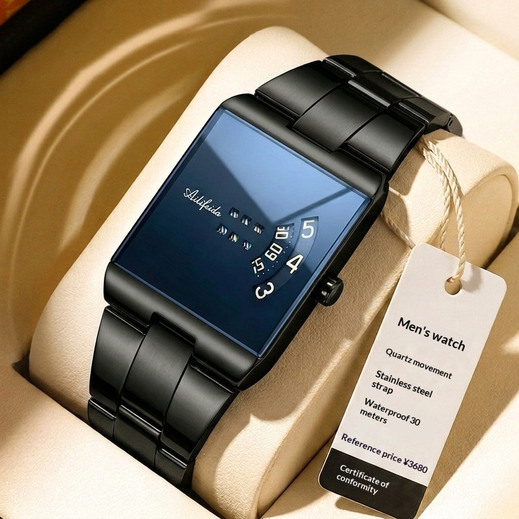 Quadratische Quarz-Uhr mit Edelstahlarmband, wasserdicht | LuxeStyle