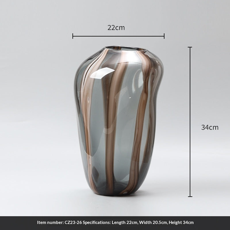 Gestreifte Hydroponik-Vase aus Glas – Bild 5 | LuxeStyle