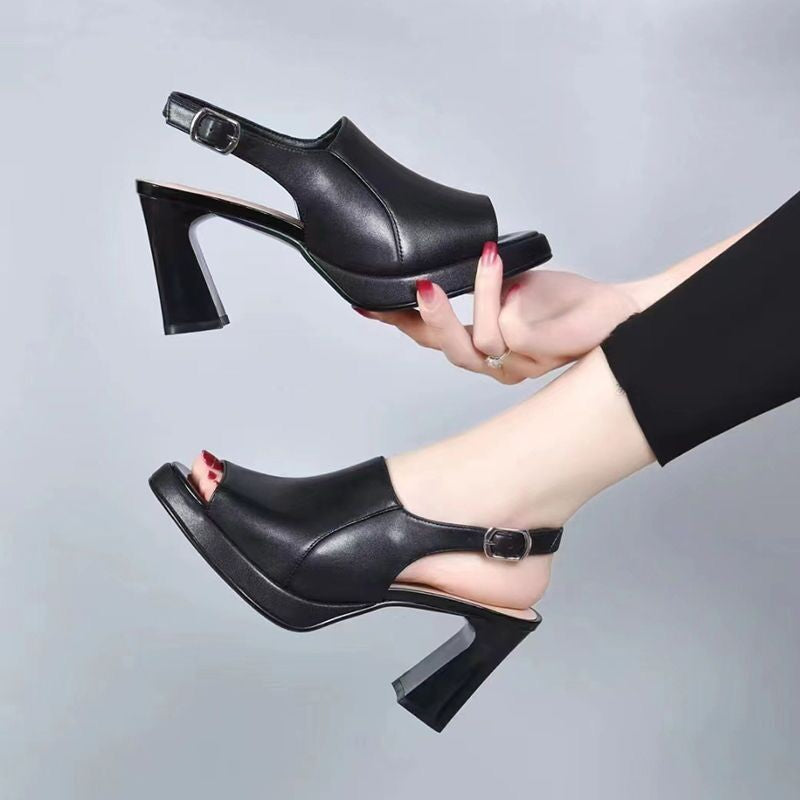 Echtleder Chunky Heels mit weicher Sohle – Bild 5 | LuxeStyle