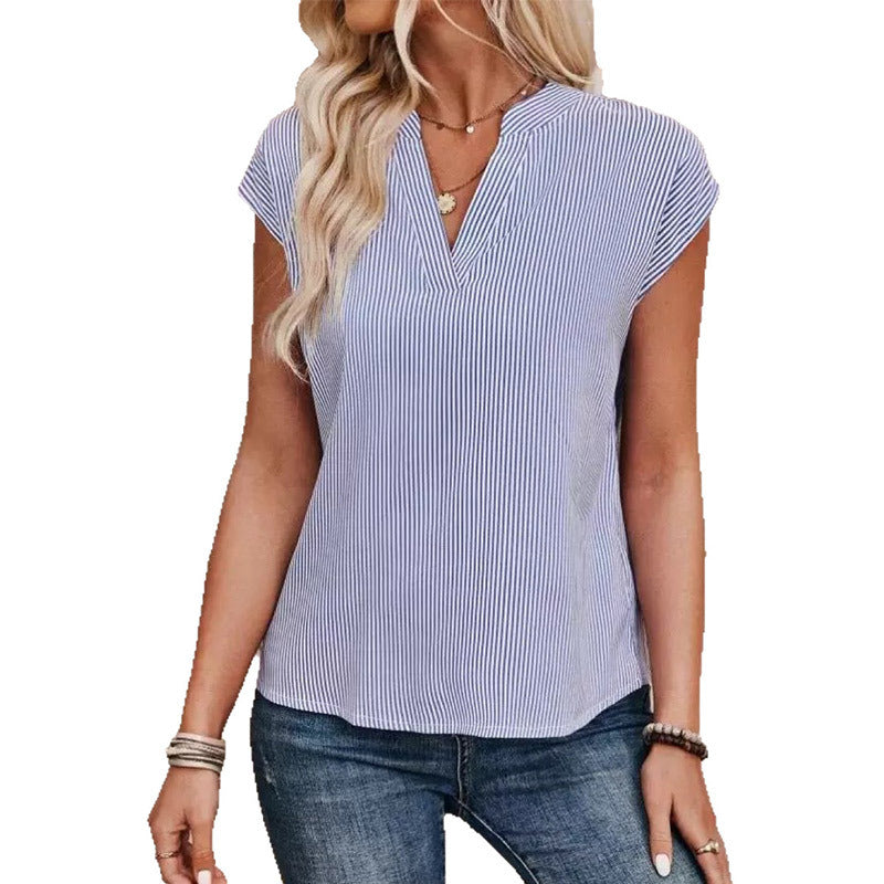 Ärmellose Bluse mit Streifenmuster – Bild 5 | LuxeStyle