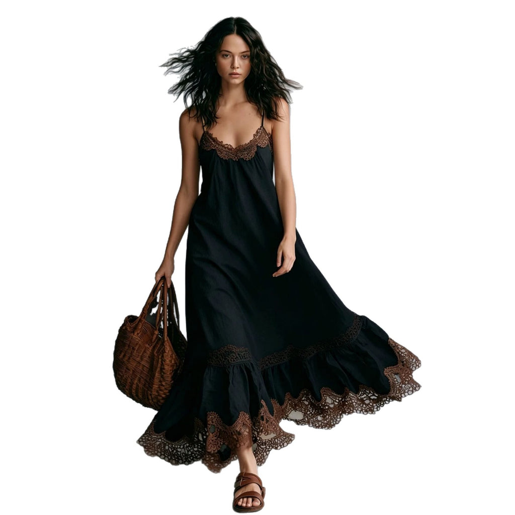 Spitzenbesetztes Trägerkleid im französischen Stil – Bild 9 | LuxeStyle