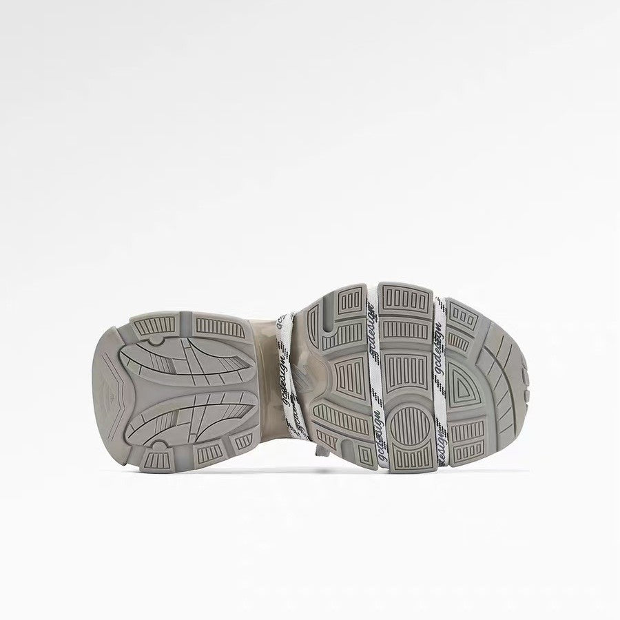 Silberne Chunky Dad-Sneaker im Color-Block-Design