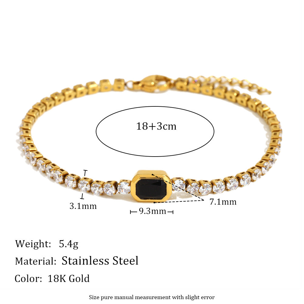 Vergoldetes Zirkon-Armband aus Edelstahl – Bild 5 | LuxeStyle