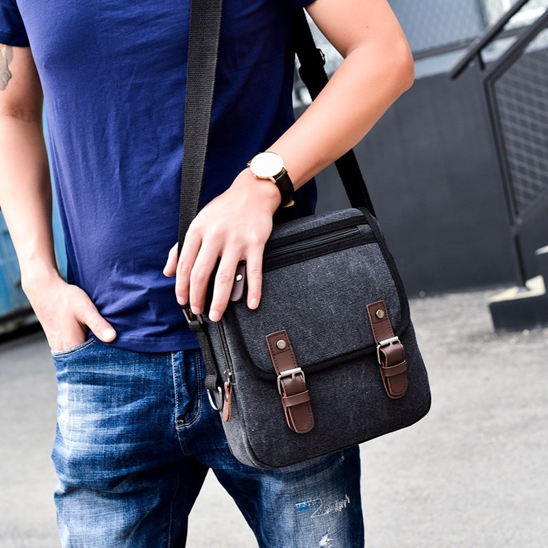 Canvas-Schultertasche in Braun, Khaki oder Schwarz – Bild 2 | LuxeStyle