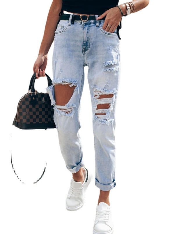 Elegante hellblaue Slim-Fit Jeans für Damen