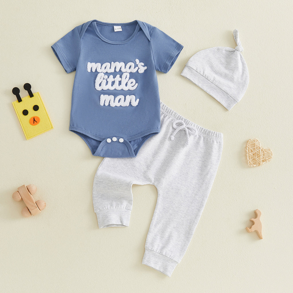 Baby‑Set mit Stickerei – Kurzarm‑Body, lange Hose, Hut – Bild 2 | LuxeStyle