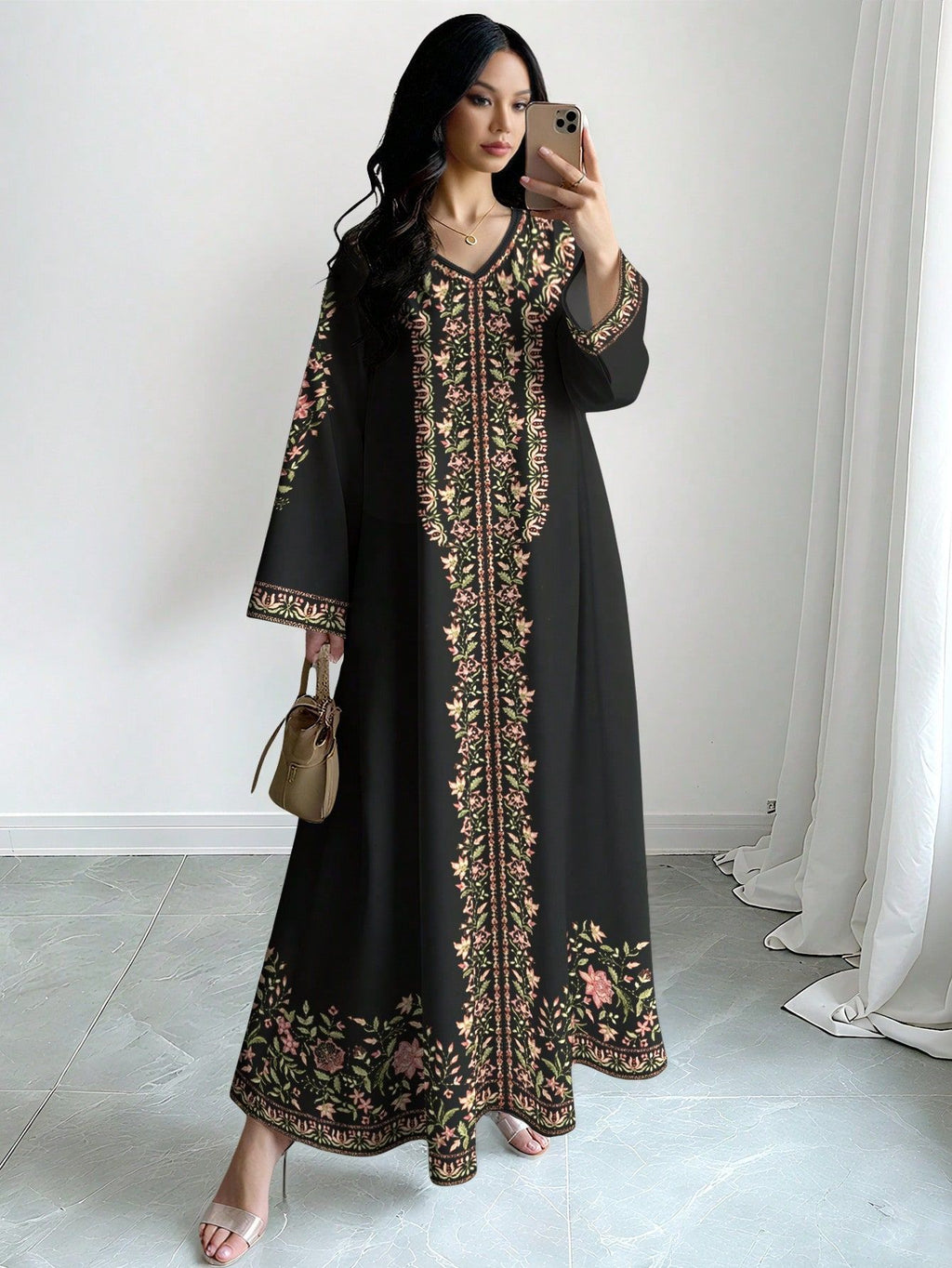 Blumiges Casual-Kleid
