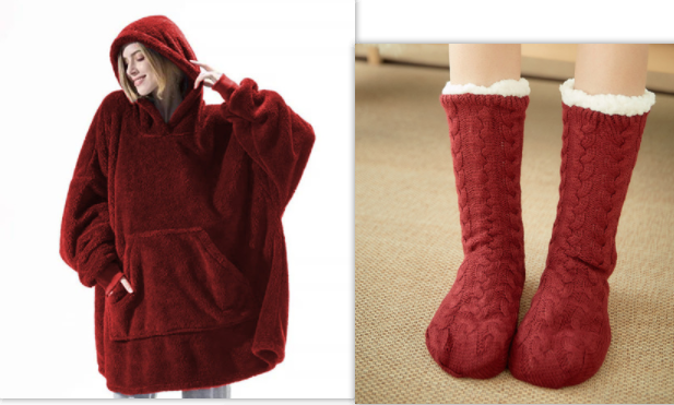 Kuschel-Hoodie mit grosser Tasche