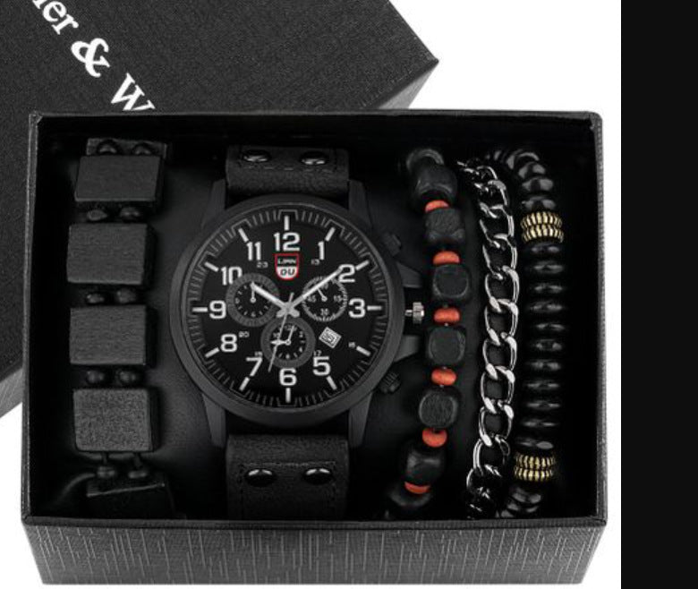 Herren Business-Geschenkset: Armbanduhr mit Accessoires – Ansicht 2