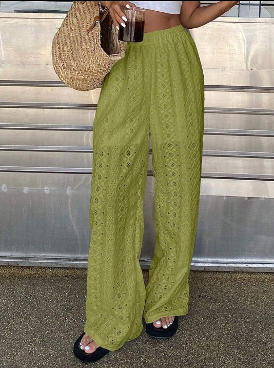 Bestickte weiter geschnittene Spitzenhose