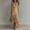 Bohemian Maxi-Kleid mit V-Ausschnitt