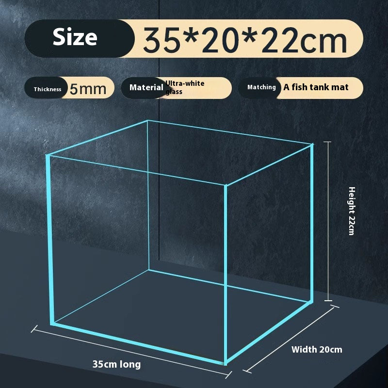 Glas-Aquarium für den Schreibtisch