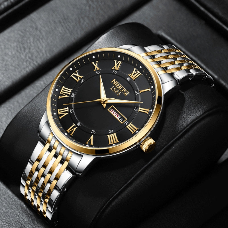 Elegante Herrenuhr mit Solar-Quarzwerk