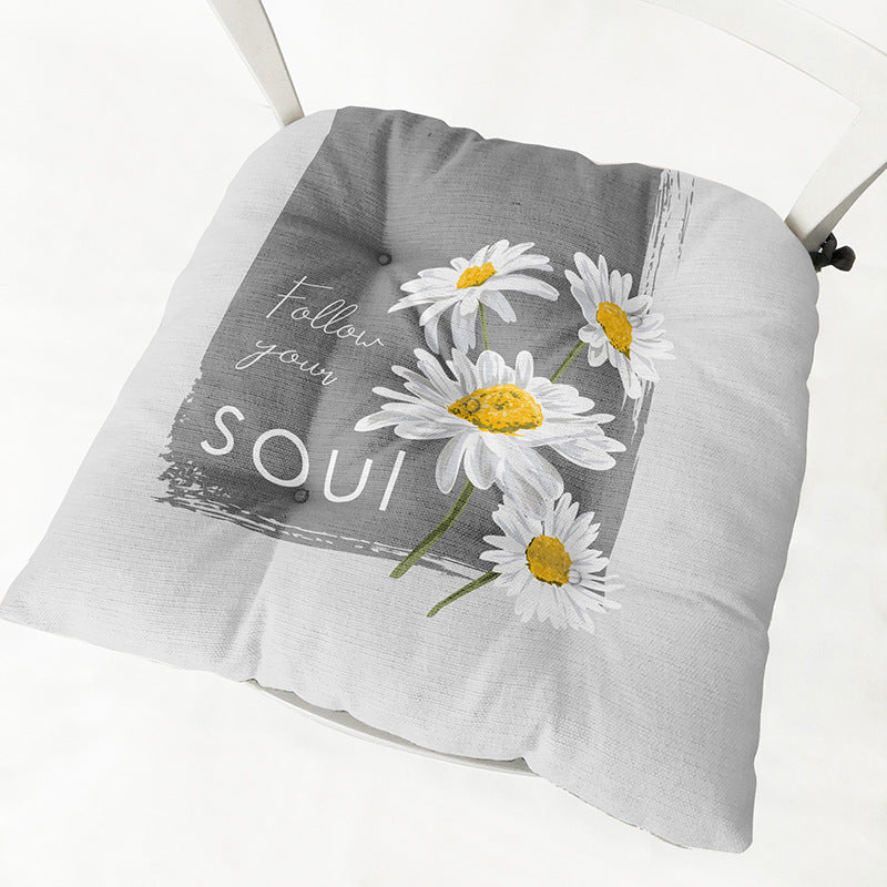 Sitzkissen Daisy aus Baumwoll-Leinen