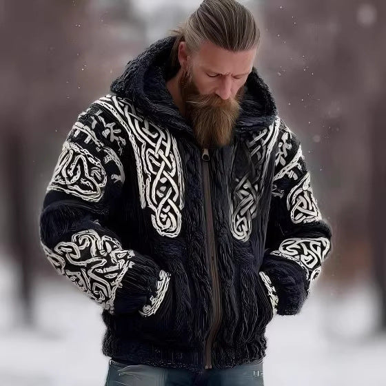 Herren Hoodie mit Reissverschluss & Print