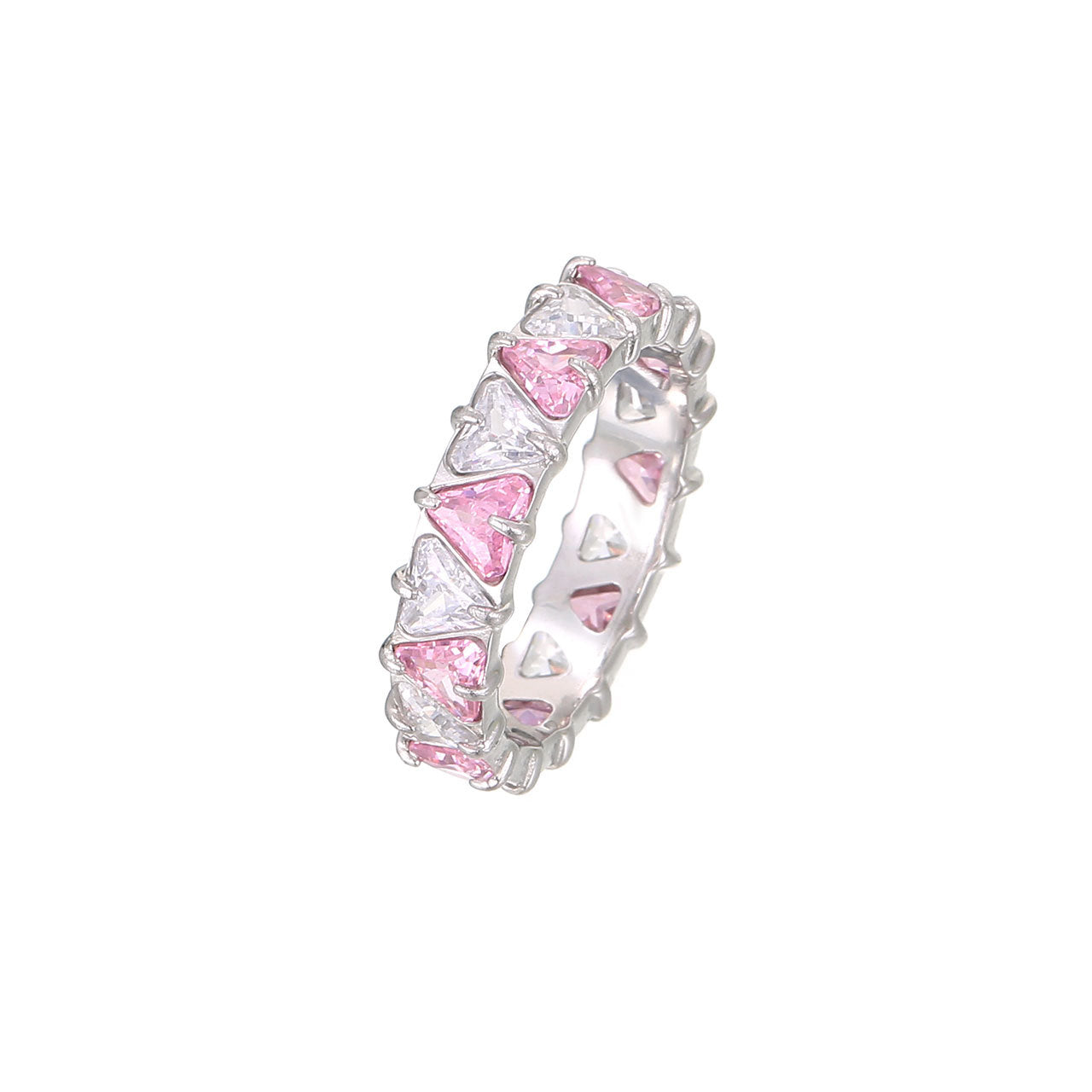 Herzring aus Titanstahl mit Zirkonia