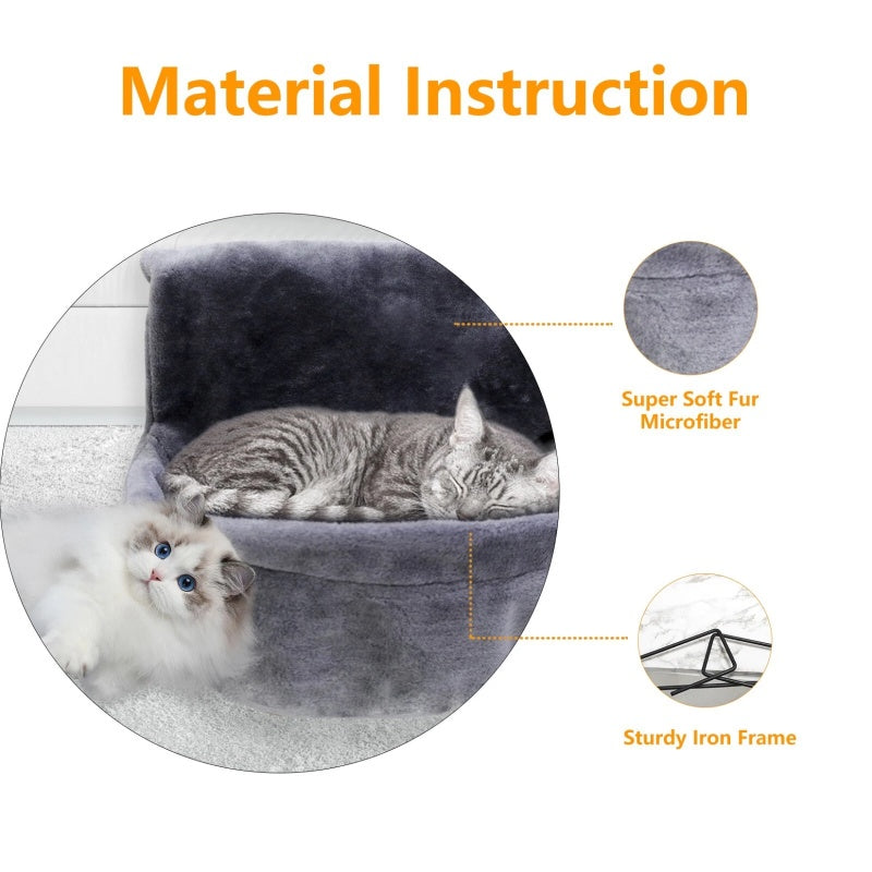 Katzen-Heizungsliege mit Kunstfell