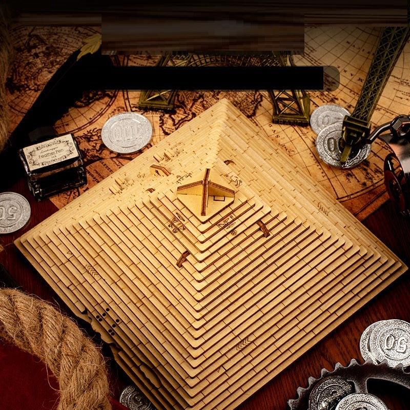 Pyramiden-Holzbox mit Entschlüsselungs-Puzzle – Bild 4 | LuxeStyle