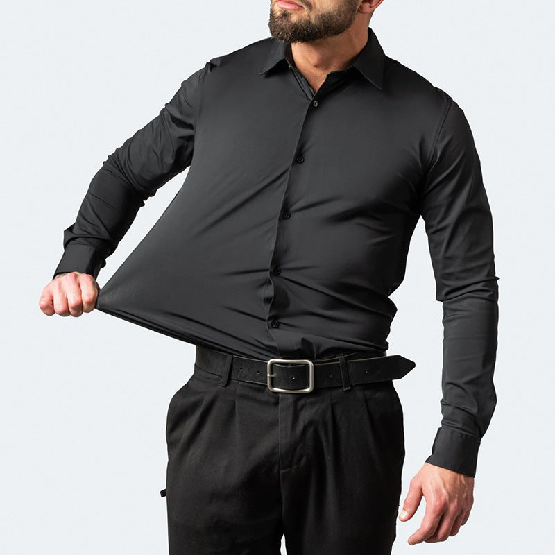 Elastisches Langarmhemd für Herren – Bild 7 | LuxeStyle