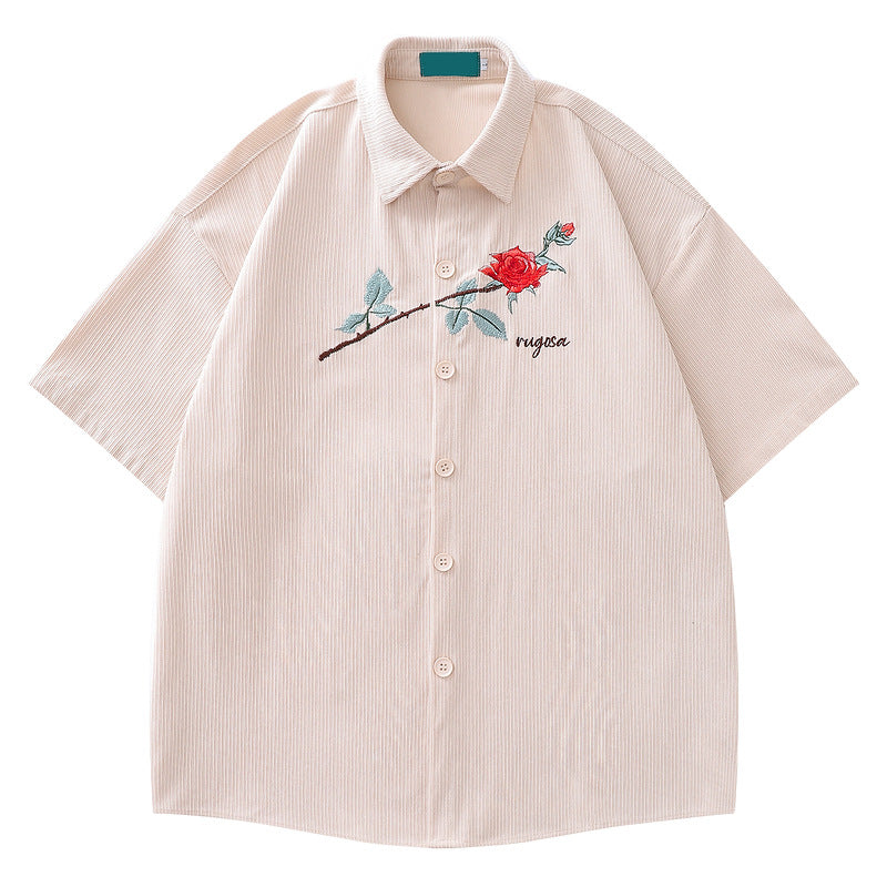 Corduroy-Hemd mit Rosen-Embroidery – Bild 5 | LuxeStyle