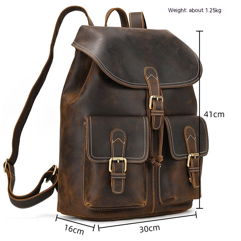 Retro Leder-Rucksack