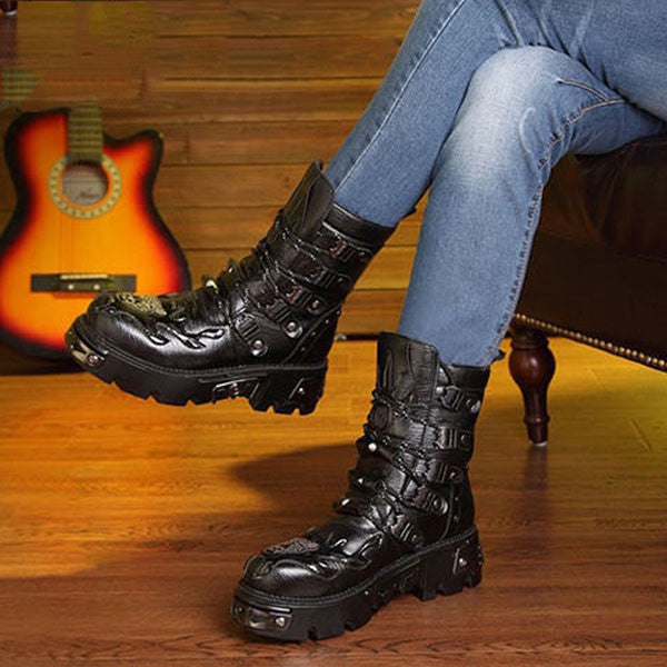 Herren-Boots mit Schnürung und dicker Sohle – Bild 4 | LuxeStyle
