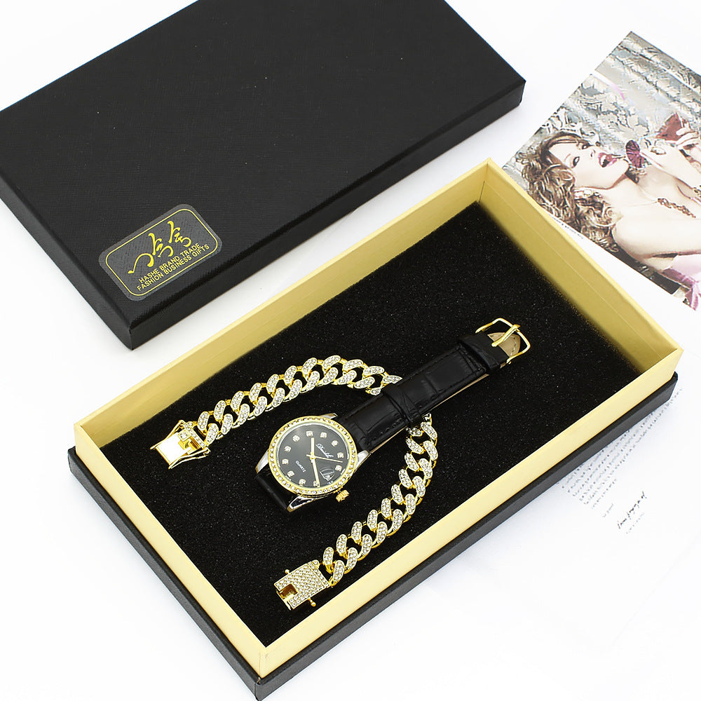Goldarmband Uhren Set mit Sonnenbrille