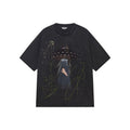 Oranges T-Shirt mit Retro-Muster