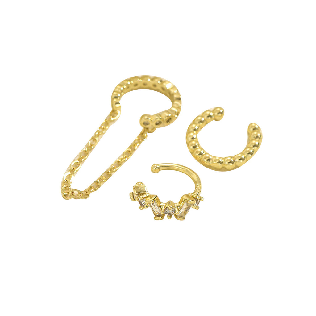 Ohrringe mit Strass-Kettchen und Quaste