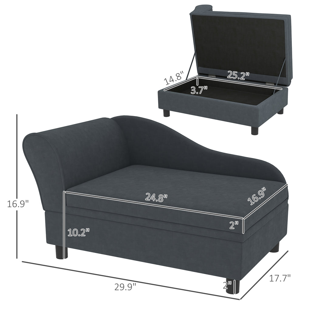 Haustier-Sofa mit Stauraum, Dunkelgrau