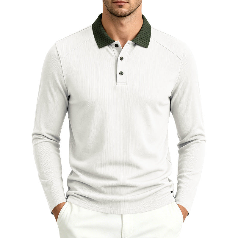 Herren Langarm Polo-Shirt mit Revers – Ansicht 5