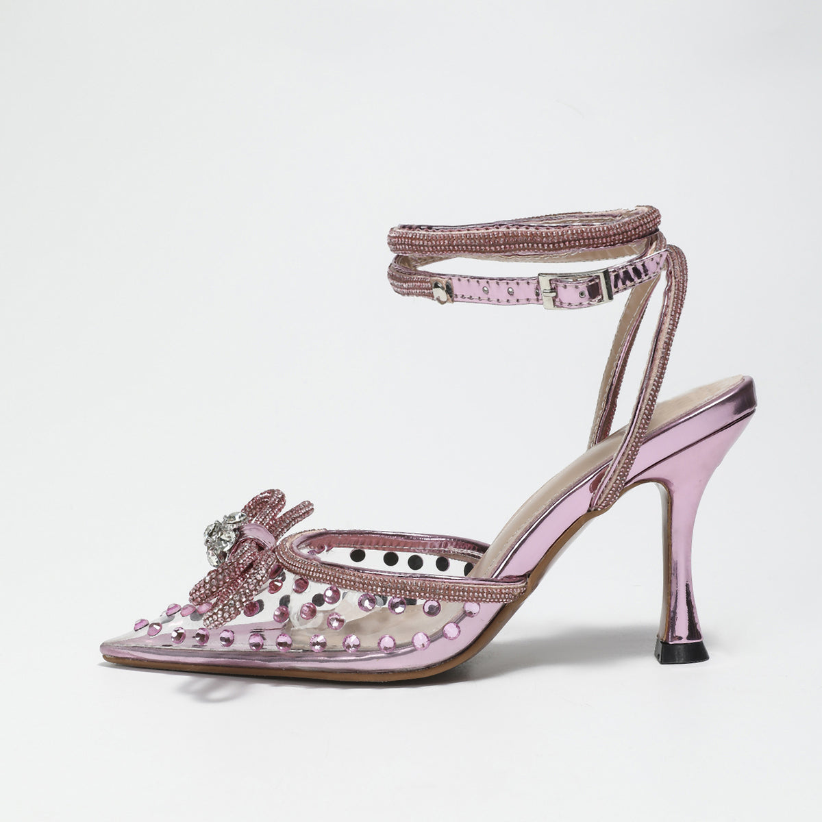 Transparente Stiletto-Sandalen mit Schleife – Bild 5 | LuxeStyle