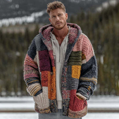 Abstrakte Cape-Jacke für Herren
