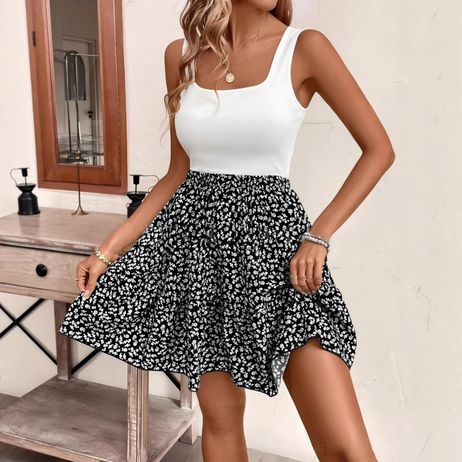 A-Linien Kleid mit Blumenprint und Westendesign – Bild 6 | LuxeStyle