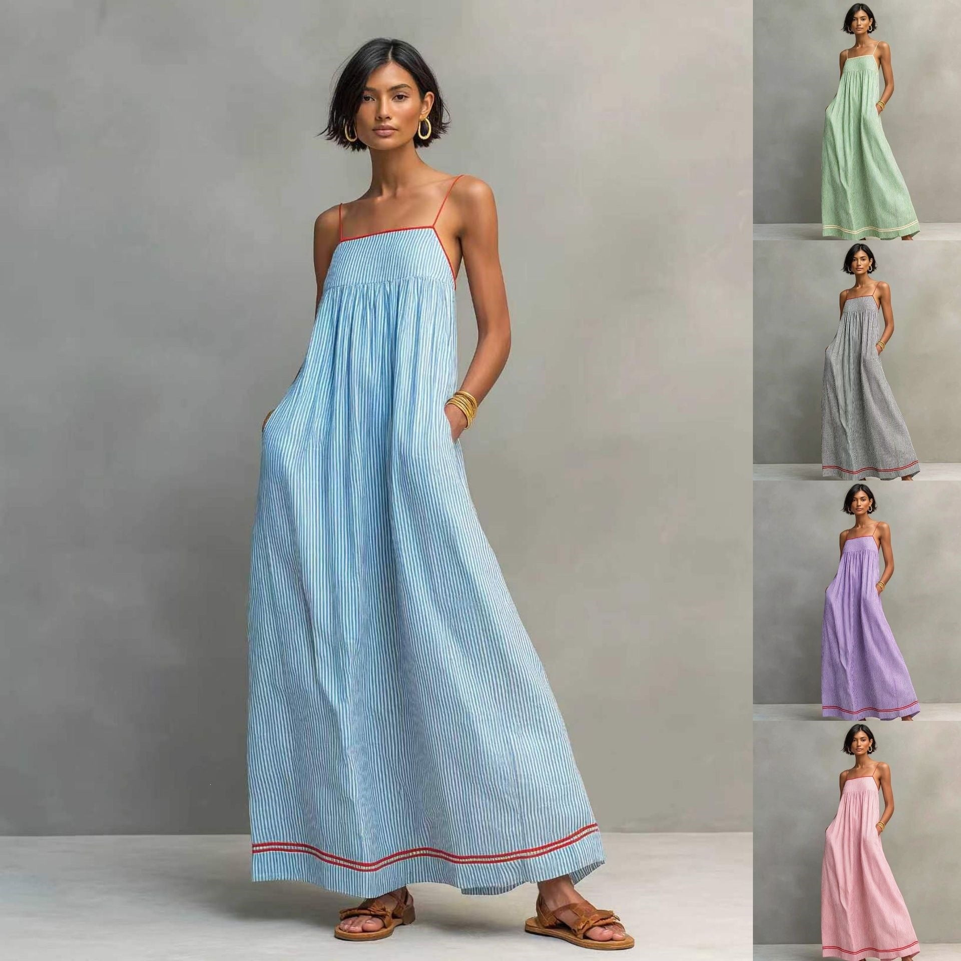 Trägerloses Casual Maxikleid