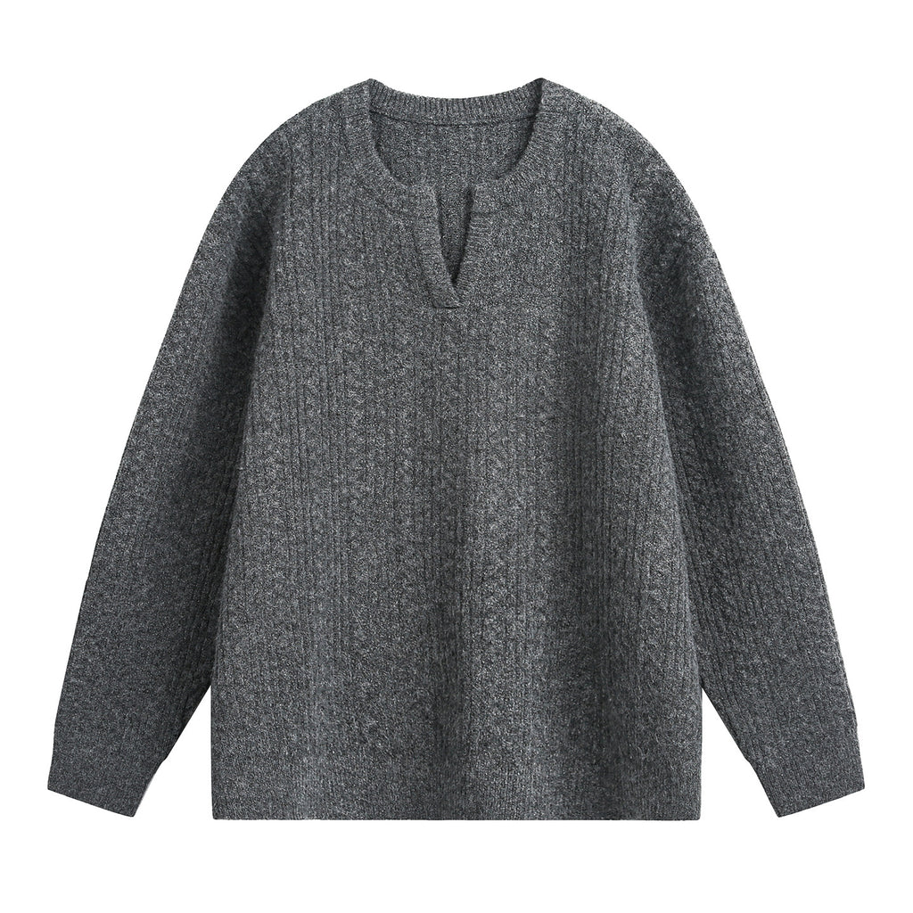 Retro-Strickpullover mit Lockiger Passform und Textur