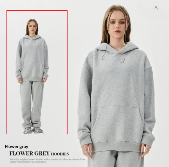 Gefütterter Hoodie und Trainerhosen Set im American Style