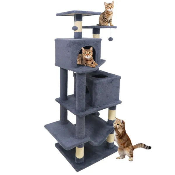 57" Mehrstufiger Katzenbaum für mehrere Katzen