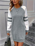 Elegantes Color-Block A-Linien Kleid für Damen
