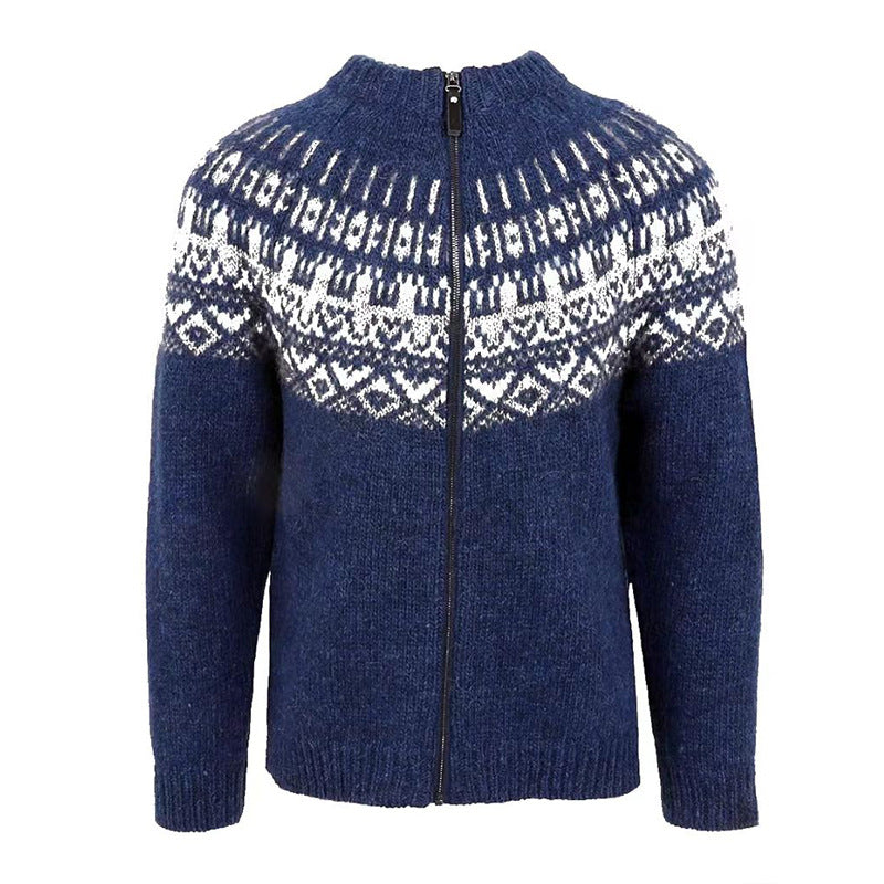 Jacquard Strickpullover für Herren