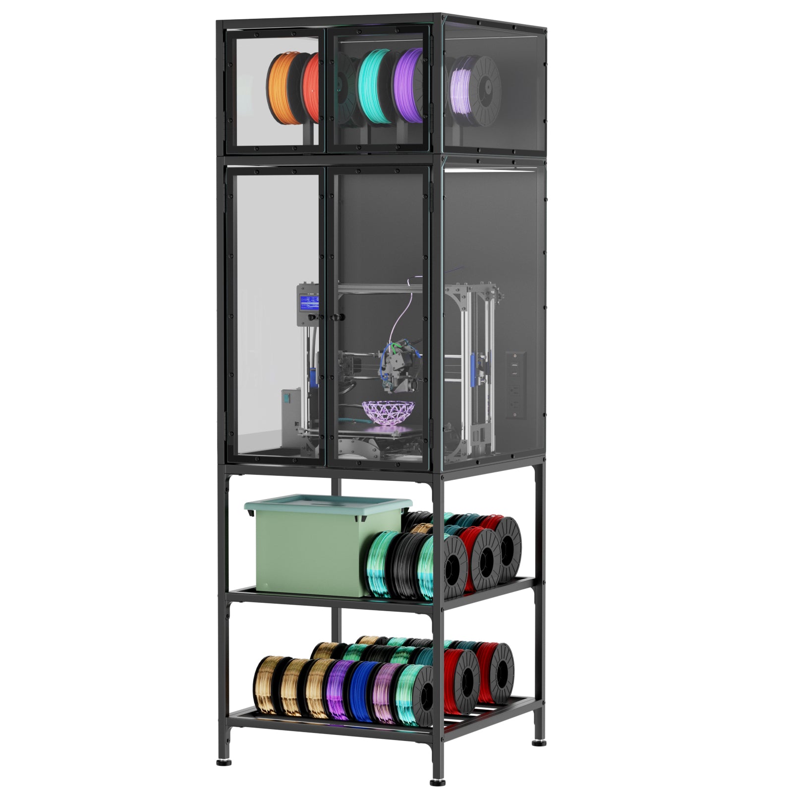 3D-Drucker-Schrank mit doppeltem Filament-Rack
