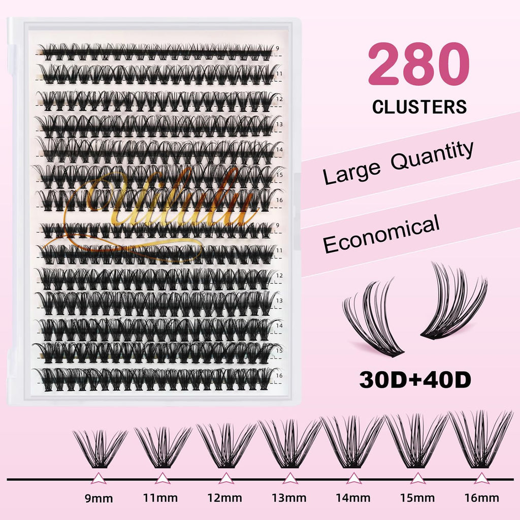DIY Wimpern Extensions Kit – 280er Cluster – Ansicht 3