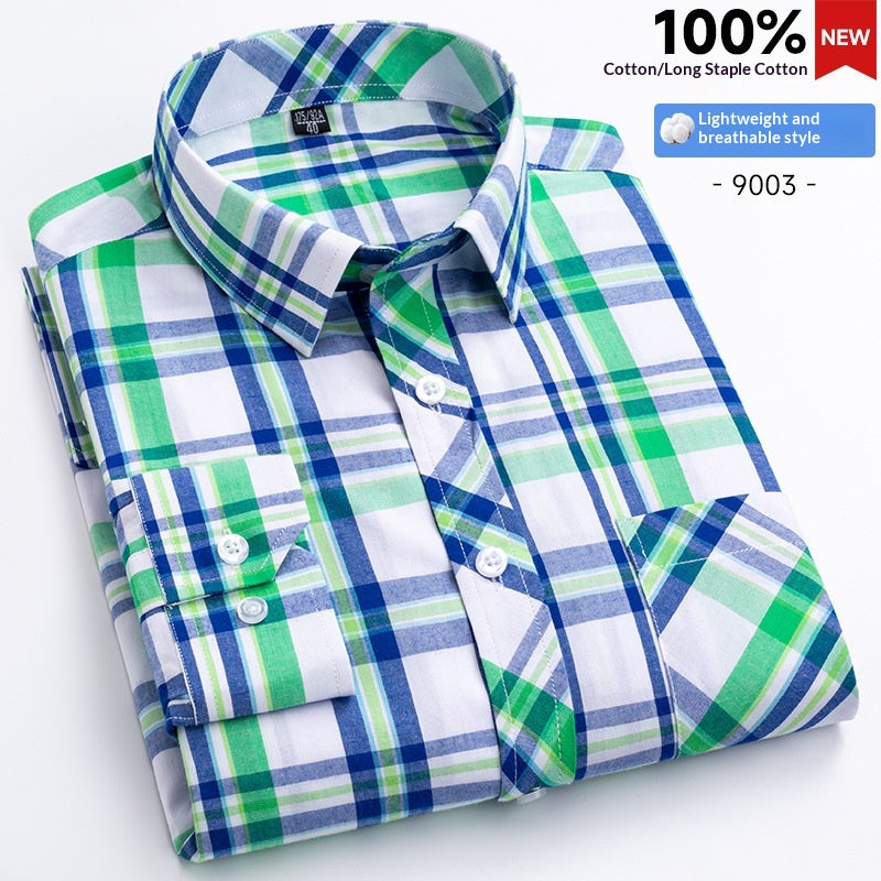 Herren Langarmhemd Kariert – Slim Fit