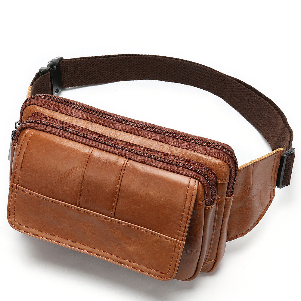 Herren-Gürteltasche aus erstem Leder, robust und atmungsaktiv